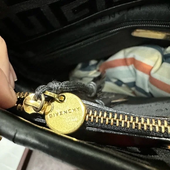 Givenchy Black Jacquard Logo Zip-Top Tote | Leather Trim | Gold Hardware - Picture 9 of 15
